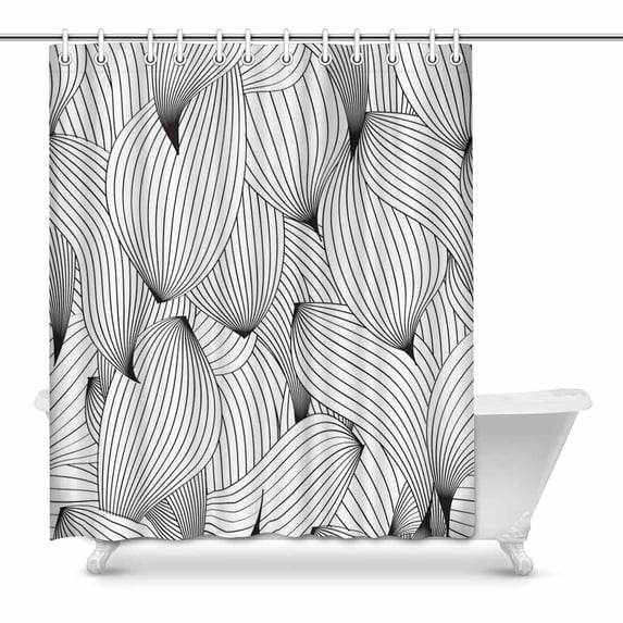 MKHERT retro Petal Bathroom Shower Curtain 60x72 inch