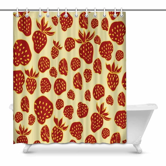 MKHERT sweet Strawberry Bathroom Shower Curtain 60x72 inch