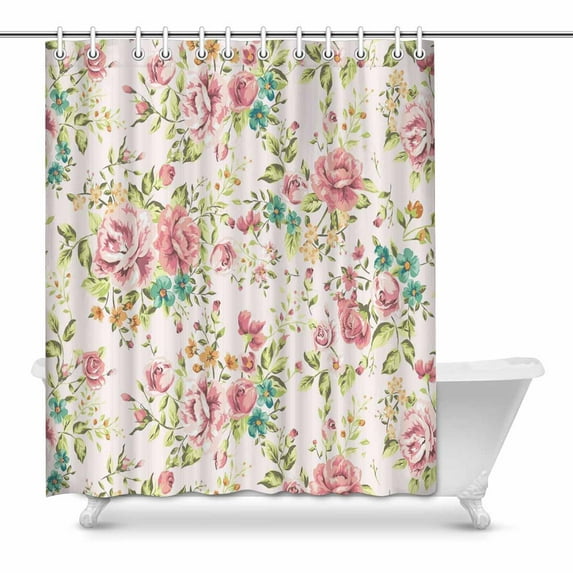 MKHERT vintage flower Bathroom Shower Curtain 60x72 inch