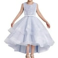thumbnail image 1 of MKHSQHDG Dresses for Girls 12-14 Fancy Girls Holiday Dress Size 5T Flower Girl Pageant Dress Girls Elegant Lace Baptism Wedding Gown Party Dresses 110, 1 of 4