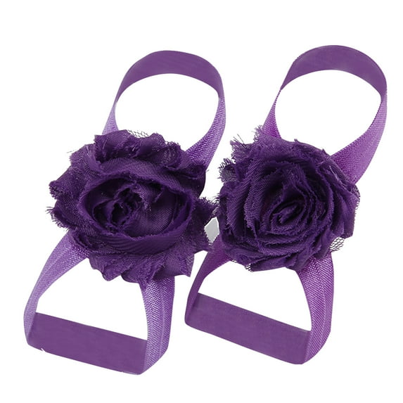 MKHSQHDG Girls Jelly Sandals Size 3 Big Kid 22 Pairs Solid Chiffon Flower Barefoot Sandals Feet Accessories for Baby Girls Toddlers Kids 4-4.5 Years