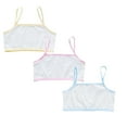 thumbnail image 1 of MKHSQHDG Girls Training Bra Crop Top Bra Seamless Sports Bra White Teen Bra Camisole Style Lightweight Bra 10-14 Years 3 Packs, 1 of 4