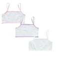 thumbnail image 1 of MKHSQHDG Girls Training Bra Crop Top Bra Seamless Sports Bra White Teen Bra Camisole Style Lightweight Bra 9-13 Years 3 Packs, 1 of 4