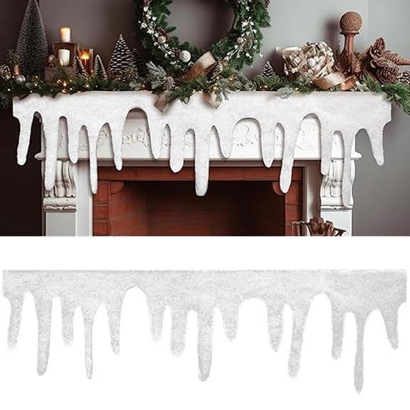 MKHSQHDG Glitter Icicle Borders 14 * 47 Inch Icicle Fringe Winter Bulletin Board Borders For Winter Xmas Holiday Classroom Window Sill Mantel