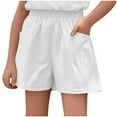 thumbnail image 1 of MKHSQHDG Jean Shorts Girls 10-12 Ripped Light Girls' Spring/Summer Lightweight Loose Fit Linen Shorts Girls Running Shorts Set 9-10 Years, 1 of 4