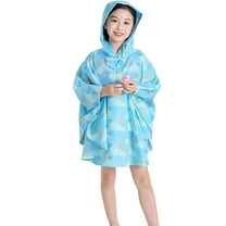 MKHSQHDG Kids Rain Ponchos Waterproof with Hood Toddler Cartoon Printed Lightweight Rainwear for School 3-5 Years