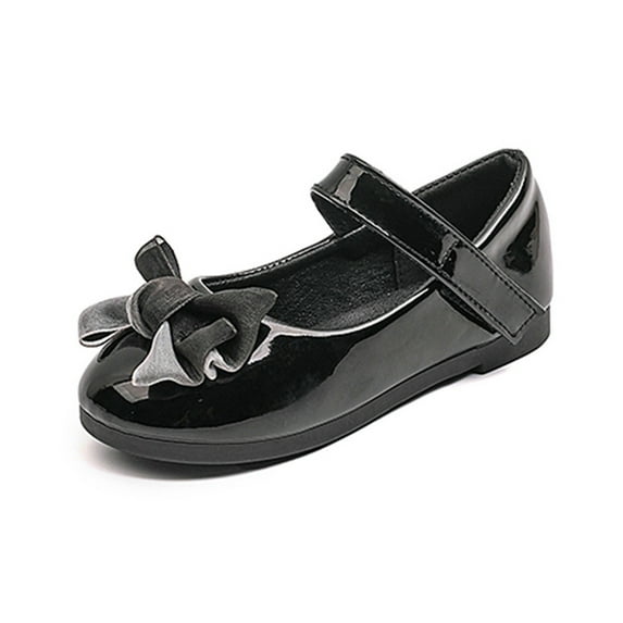 MKHSQHDG Kids Sandals Size 4 Spring and Autumn Girls Shoes Black Bow Performance Shoes Princess Shoes 5-5.5 Years