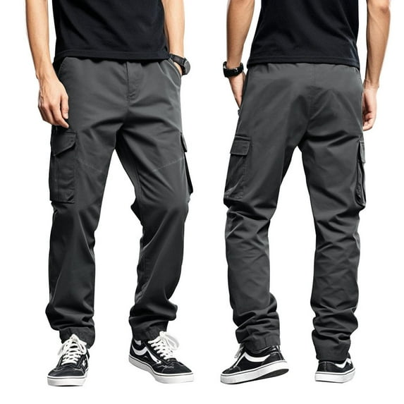 MKHSQHDG Male Pants Men's Casual Cargo Pants 30/32/34/36 Tall Inseam Hiking Pants Workout Joggers Loose Straight Sweatpants for Men Xl