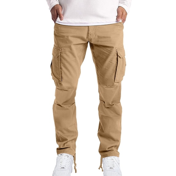 MKHSQHDG Male Pants Mens Casual Cargo Pants Relaxed Fit Work Jogger Outdoor Trousers with Pockets Xl