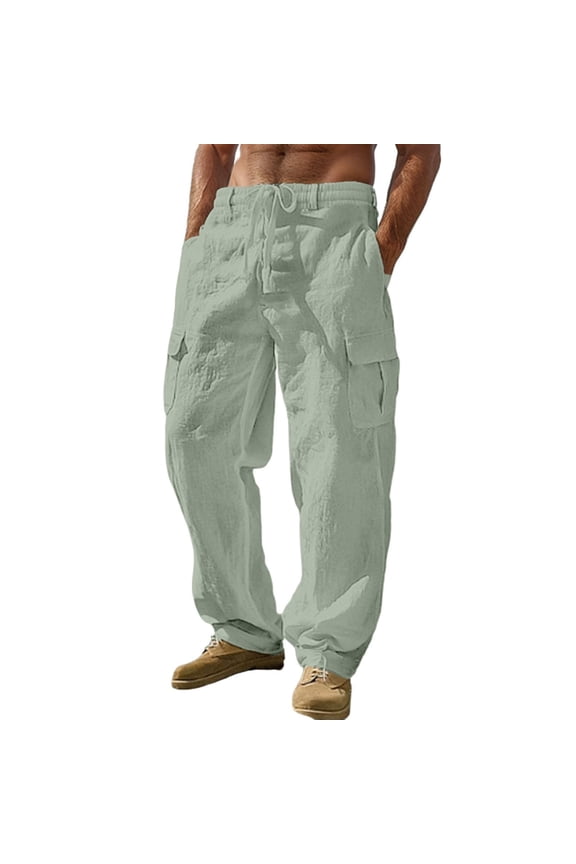 Male Pants Scrub for Men Fly Front Cargo Pant with 7 Pocket, Durable, Fade Fabric S