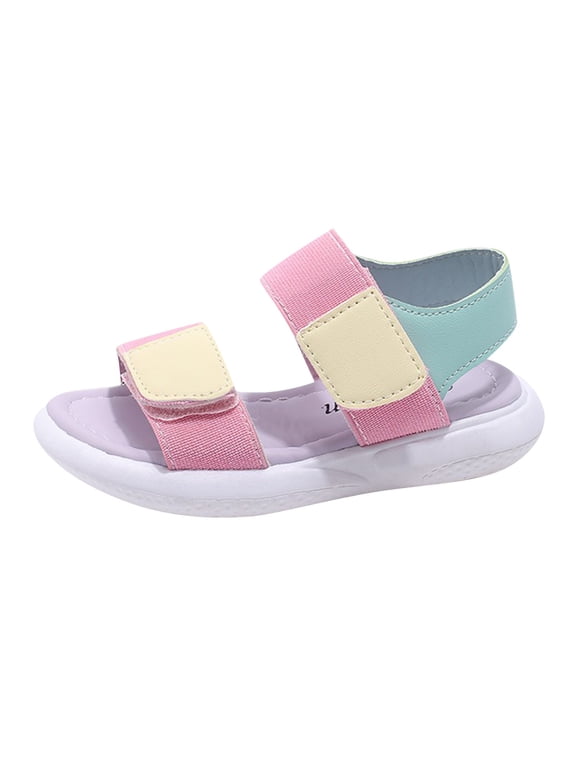 Sandals for Girls Size 4C Girls Sandals Closed Toe Heels Wedding Party Shoes Sequins Bow for Toddler 4-4.5 Years