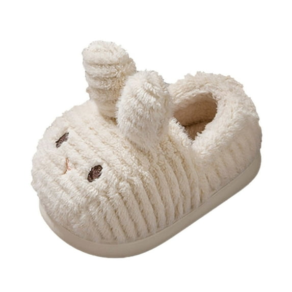 MKHSQHDG Toddler Bunny Slippers Fashion Cute Autumn and Winter Girls Boys Slippers Flat Soft Warm and Comfortable Solid Color Rabbit Shape Kids Slippers Girls Size 3 6-12 Months