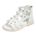 thumbnail image 1 of MKHSQHDG White Sandals Girl Children Shoes Flat High Top Sandals Fashion Summer Little Girl Beads High Top Princess Children Shoes 35, 1 of 9