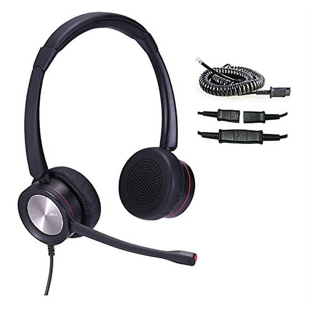 MKJ Desk Phone Headset with Microphone Noise Cancelling Corded RJ9 Call