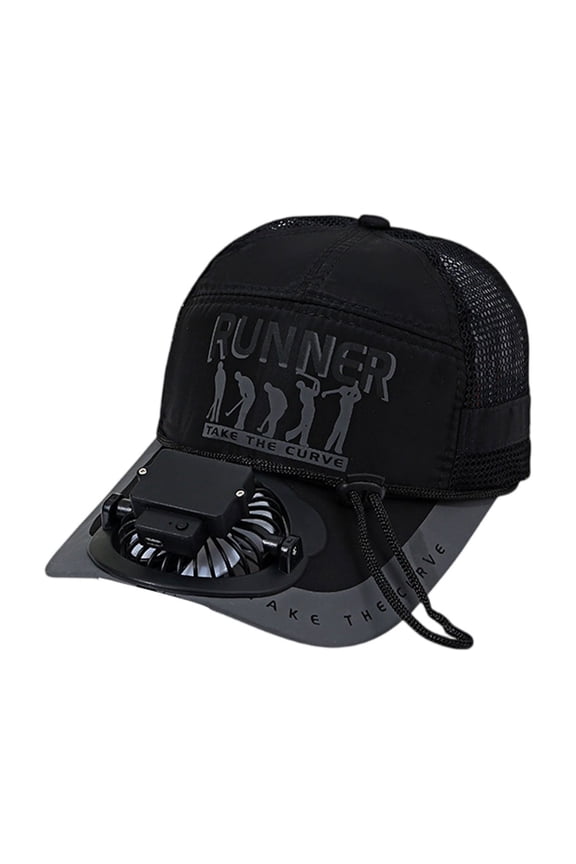 2-Pack USB Rechargeable Baseball Cap with Fan for Adult Men Women Adjustable Cooling Sun Hat Portable Hands-Free Personal Fan Hat for Summer Gift, Black