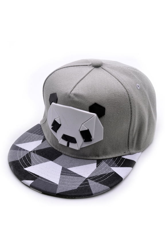 3D Rubber Panda Graphic Baseball Hat, Flat Bill Hip Hop Snapback Cap for Men Women, Cute Animal Streetwear Hat, Mens Hat Womens Hats, Ball Caps, Gray, 55-61cm