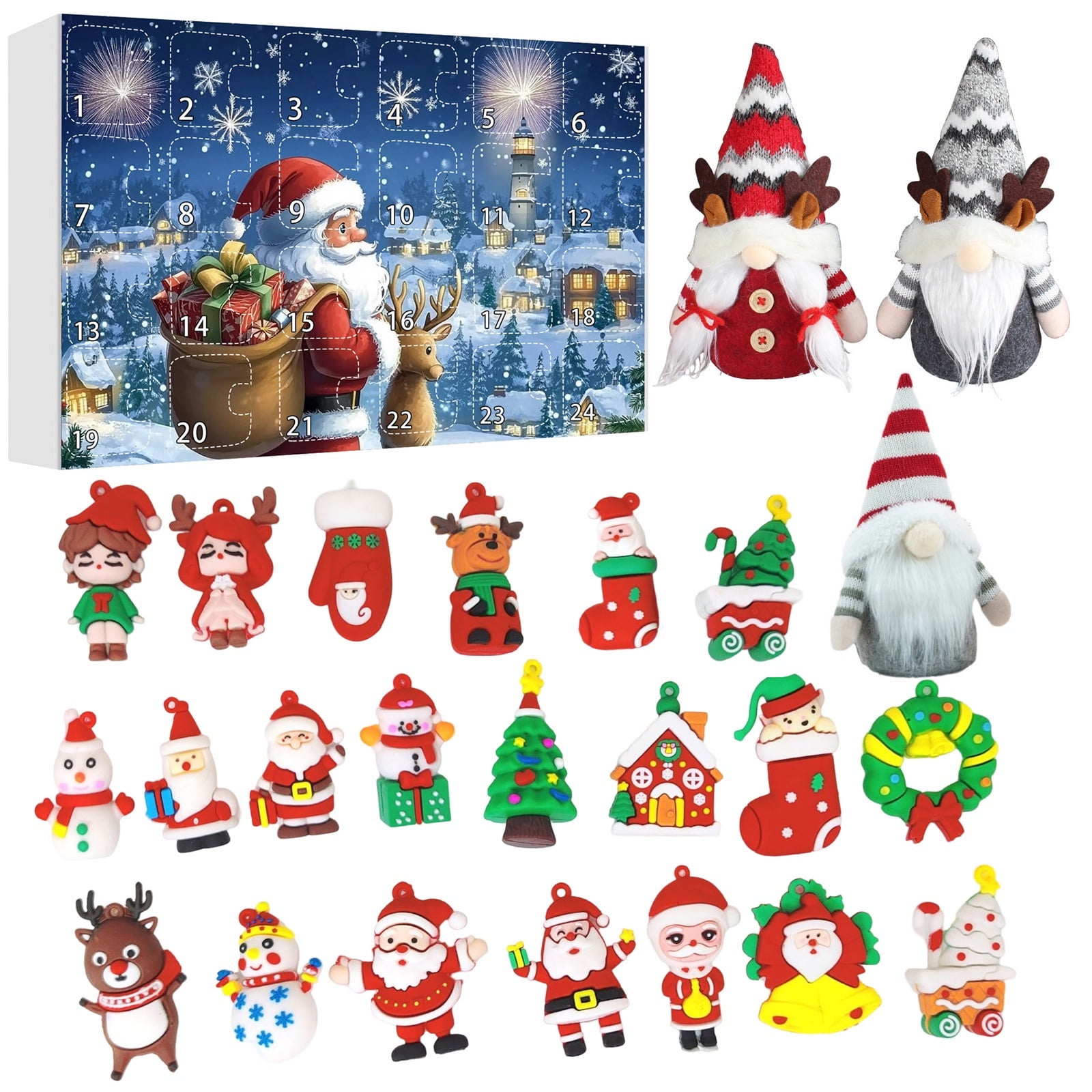 MKKAS Advent Calendar 2025 Christmas Gnome 24 Boxes Christmas Countdown ...