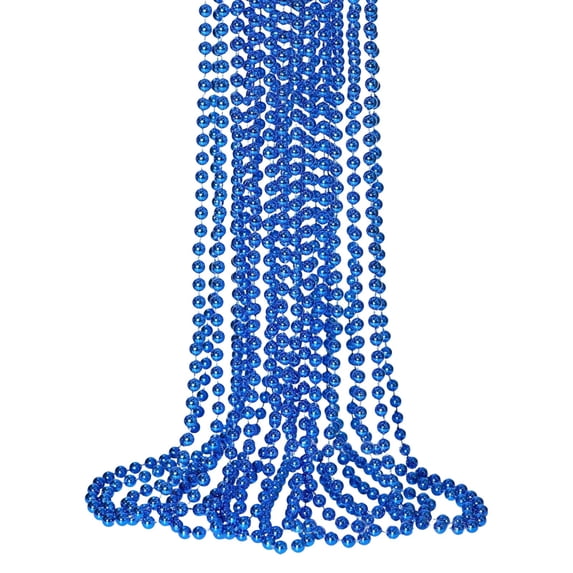 MKKAS Bulk Mardi Gras Party Beads - Vibrant Multi-piece Necklace Set for Festive Holiday Celebrations, Blue, Mardi Gras Party Beads, Bulk