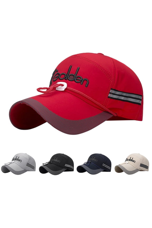 Extra Long Visor Sun Baseball Hat with Reflective Stripe, Fast Dry Windproof Cap, High Visibility Safety Work Wear Hat, Mens Hat, Ball Caps, Black