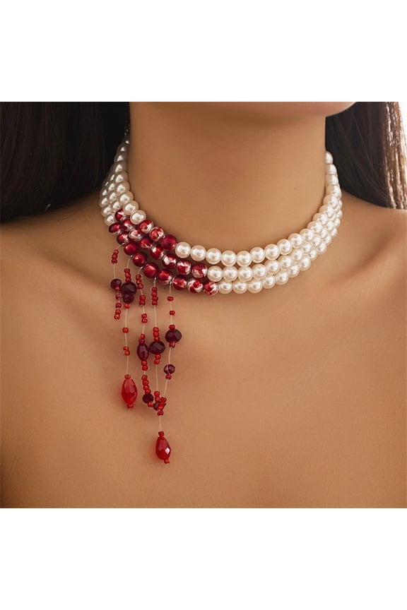 Halloween Horror Bloody Choker - Vibrant Realistic Drip Necklace, Spooky Festive Party Costume, H, Bloody Choker, Halloween