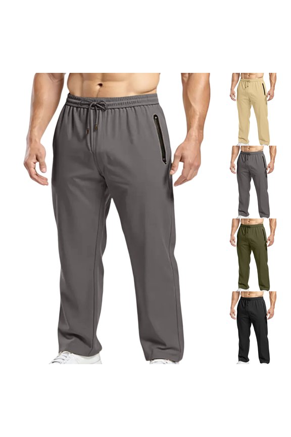 Men's Athletic Pants Comfort Fit Performance Trousers for Daily Training and Running Outdoor Casual Workout Activewear, Army Green, L