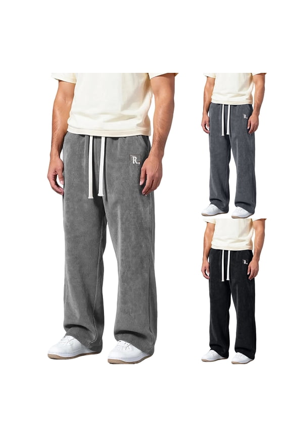 Men's Athletic Pants Durable Performance Trousers for Strength Training and Running Outdoor Functional Activewear, Black, L