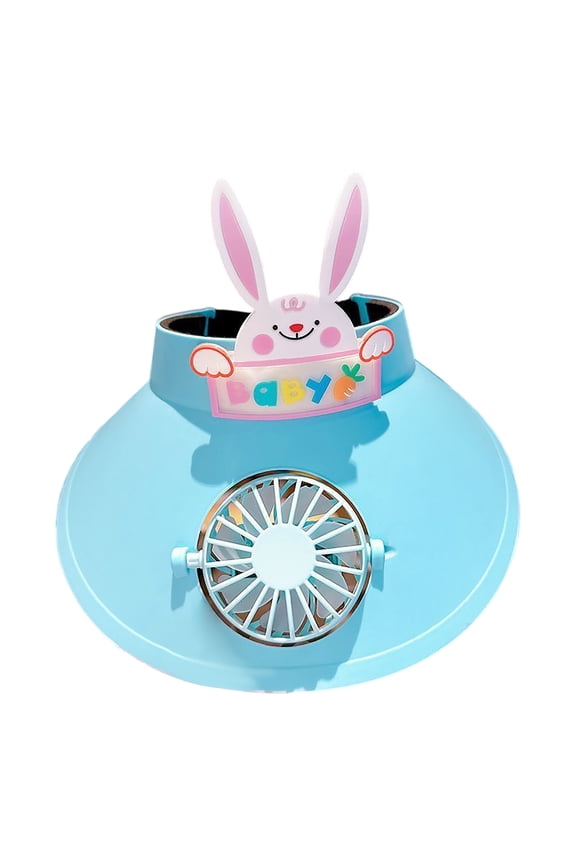 Solar Baseball Cap with Fan for Adult Outdoor Cooling Sun Hat with 2 Fans USB Rechargeable Wide Brim Fishing Hat for Men Women Summer Sunshade, Blue