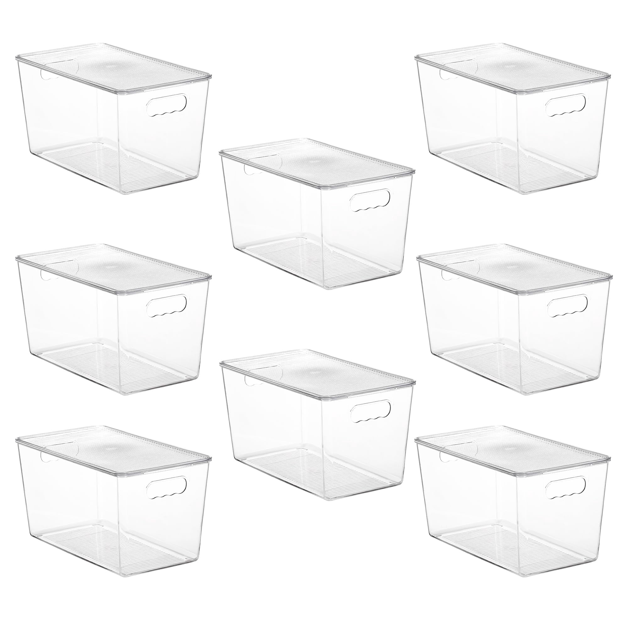 MKKE 6 Pack Clear Stackable Storage Bins with Lids, Large Plastic ...
