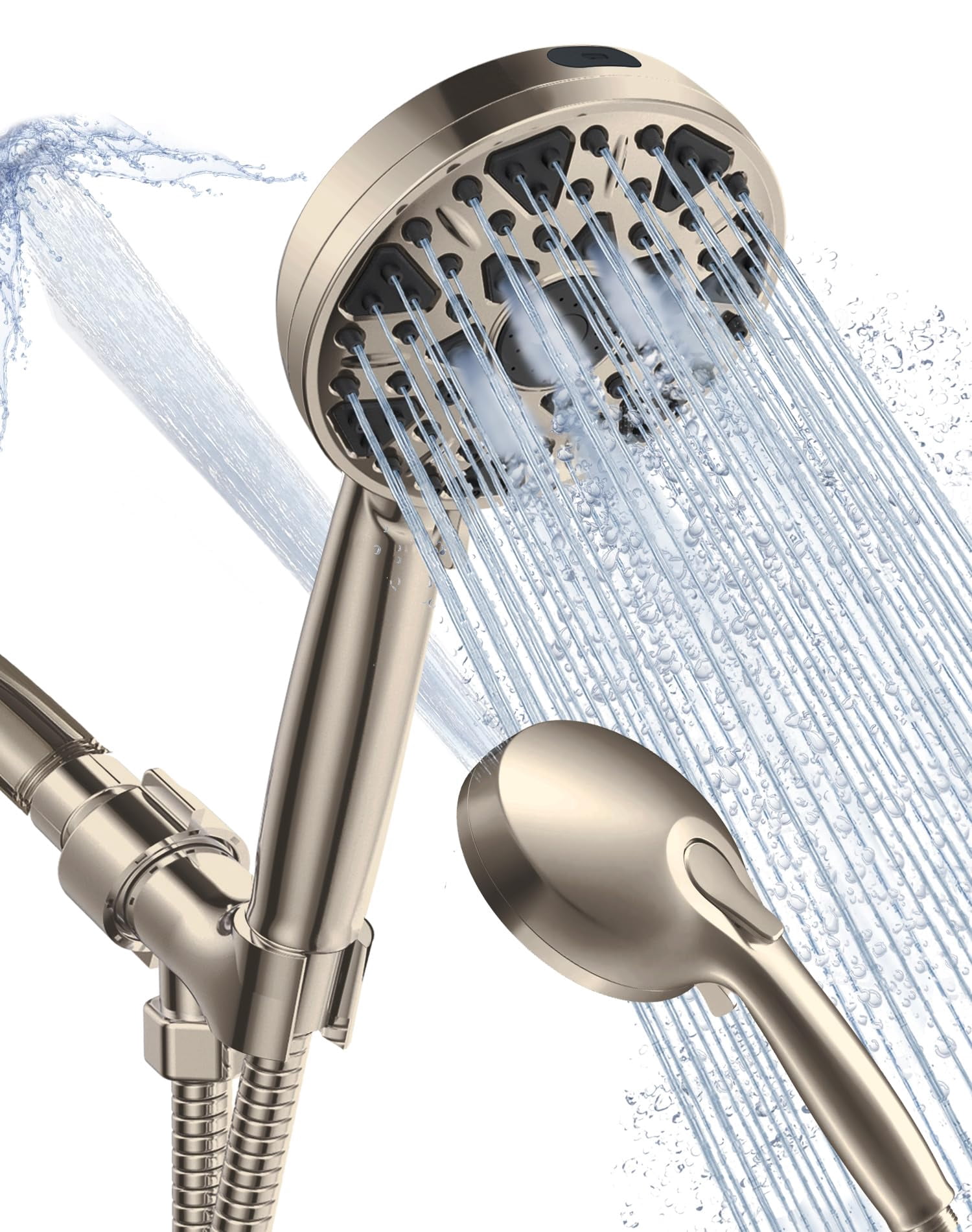 High Pressure Shower Head With Handheld – 10 Spray Modes, 59" Stainless Steel Hose, Chrome Finish