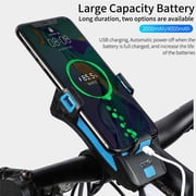 MKL Innovations  Four in One Bike Head Light w/ Three mode Flashlight, Horn, PowerBank and Phone holder- Blue Color