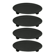 MKLZ Black Plate Candle Holders Set of 4, Black Candlesticks Holders Centerpiece