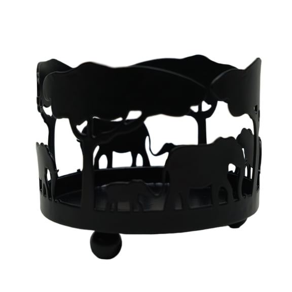 MKLZ Elephant Iron Candle Holder, Black Animals Candlestick Table Decor