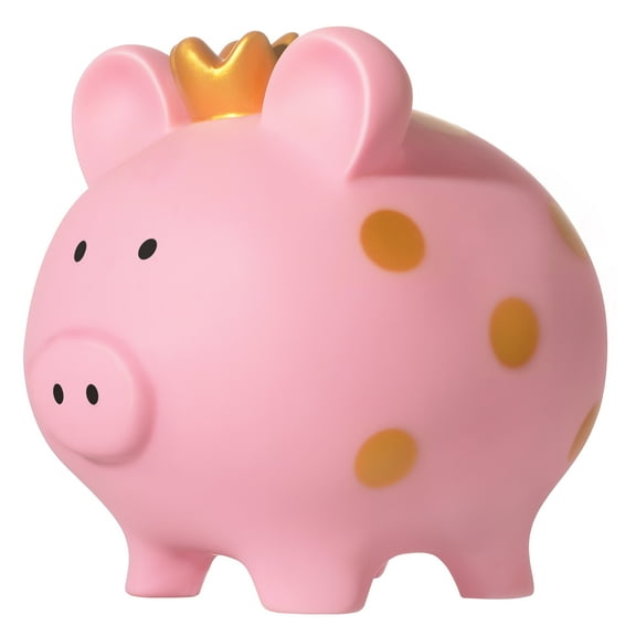 MKLZ Large Piggy Bank for Kids, Girls Unbreakable Plastic Coin Bank, Cute Pink Saving Money Bank