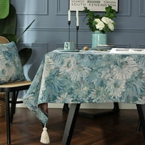 MKLZ Painting Rectangle Tablecloth, 55" x 55" Fabric Dust-proof Table Cloth, Dining Table Cover for Kitchen