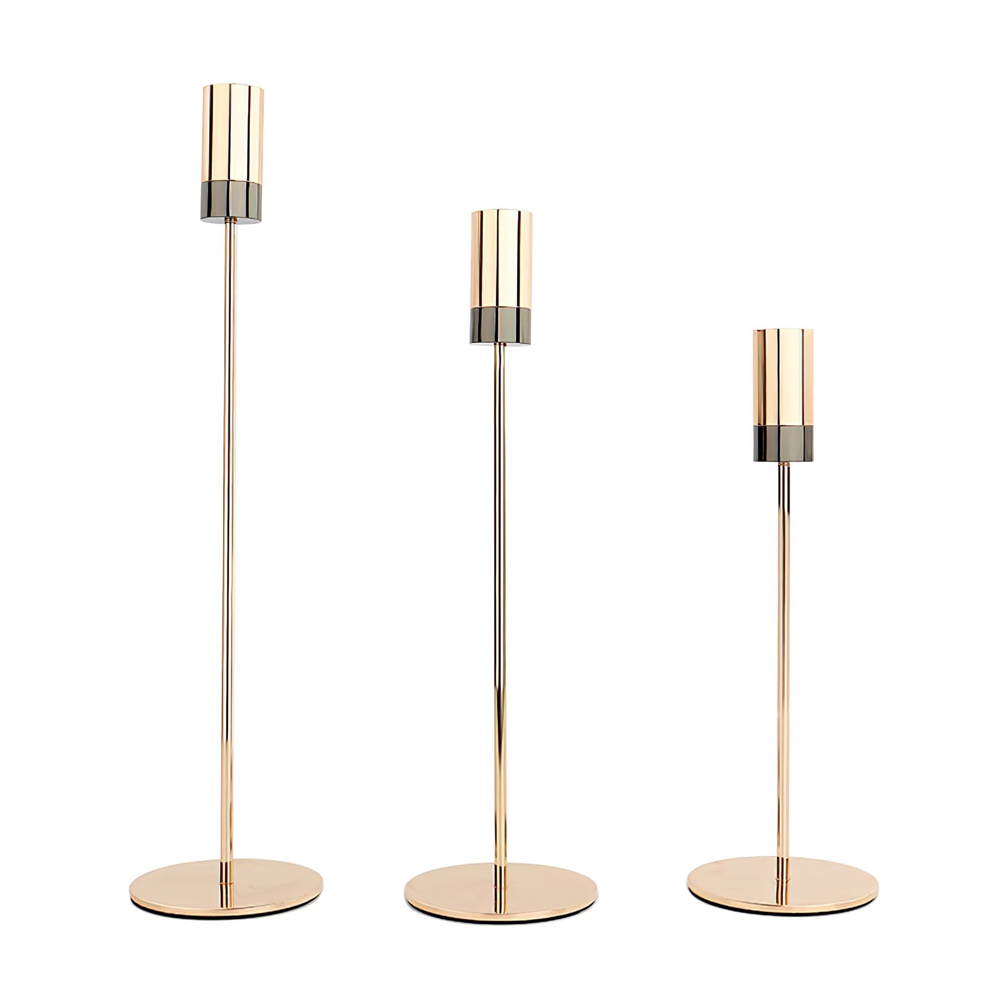 MKLZ Set of 3 Gold Candle Holders Centerpiece, Candlestick for Table ...