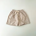 thumbnail image 1 of MKOSPLRT 2-10 Years Kids Shorts Striped Lounge Shorts Elastic Waist Summer Shorts Soft Cotton Linen Shorts for Little Girl, 1 of 3