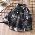thumbnail image 1 of MKOSPLRT 2-11 Years Kids Palid Button Down Shirts Long Sleeve Lapel Collar Cotton Shirts Vintage Gingham T Shirts for Girl Boy, 1 of 5