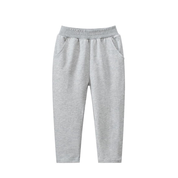MKOSPLRT 2-8 Years Elastic Waist Pants for Kid Toddler Baggy Straight Wide Leg Pants Solid Color Casual Sweat Pants with Pocket Kids Clothes