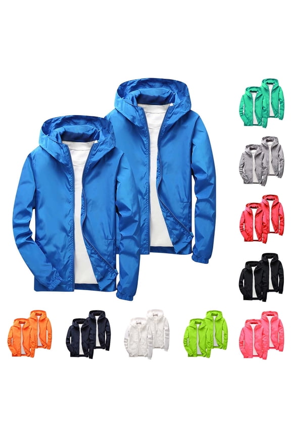 2 Pack Boys Girls Waterproof Rain Jacket Lightweight soft lining Kids Windbreaker Hooded Coat Easy to Fold with Pocket 3-12 Years