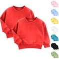 thumbnail image 1 of MKOSPLRT 2 Pack Crew Neck Sweatshirts Kids Girls Boys Solid Lounge Pullover Tops Long Sleee Crew Neck Sweat Shirts 3-9 Years, 1 of 3
