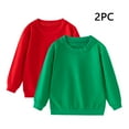 thumbnail image 1 of MKOSPLRT 2 Pack Kids Sweatshirts 1-9Y Crew Neck Long Sleeve Casual Pullover Solid Loose Fit Sweat Shirts Fall Sweatshirts for Girl Boy, 1 of 9