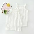 thumbnail image 1 of MKOSPLRT 2 Pack Little Girl Camisole Tops Spaghetti Strap Camisoles Square Neck Ribbed Tanks Solid Color Summer Camis Soft Camisoles, 1 of 3