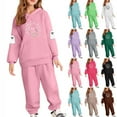 thumbnail image 1 of MKOSPLRT 2 Pieces Girls Outfits Halloween Sweatsuits Pant Set Long Sleeve Athletic Hoodies and Sweatpants with Pockets 2-13Y, 1 of 6
