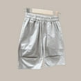 thumbnail image 1 of MKOSPLRT 3-12 Years Boy's Elastic Waist Cargo Shorts with Pokcet Summer Ruched Wide Leg Shorts Solid Color Cotton Shorts for Toddler, 1 of 3