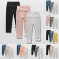 thumbnail image 1 of MKOSPLRT 3 Pack Toddler Girl Fleece Lined Leggings Size 2-9 Years High Waist Stretch Leggings Solid Slim Fit Warm Leggings Comfy Sleeppants, 1 of 4
