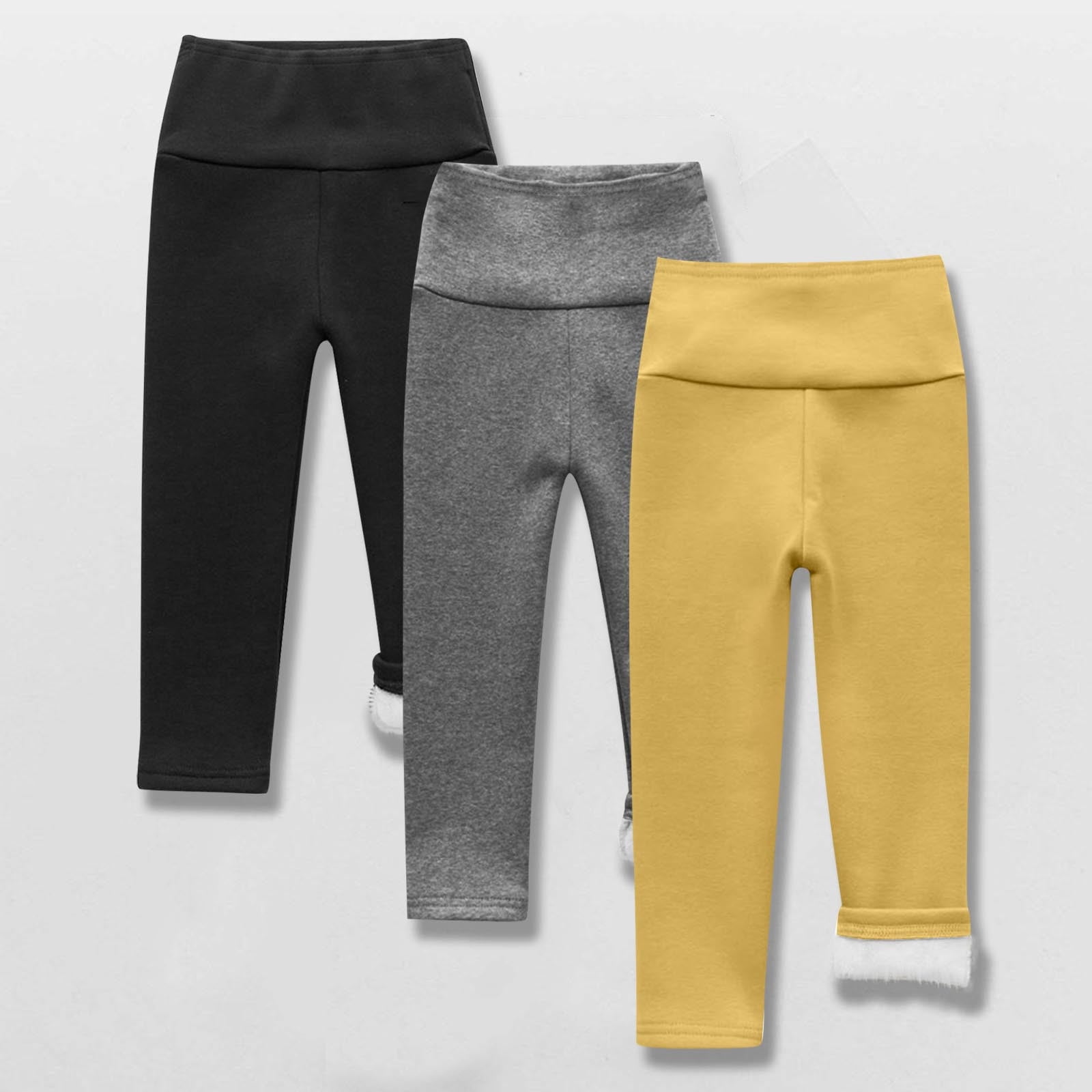 MKOSPLRT 3Pack Toddler Girl Fleece Lined Leggings Size 2-9 Years High ...