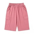 thumbnail image 1 of MKOSPLRT 4-12 Years Cargo Shorts for Kid Girls Boys Elastic Waist Cototn Shorts Solid Color Casual Quick Drying Shorts with Pokcet, 1 of 7