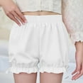 thumbnail image 1 of MKOSPLRT 4-16 Years Girl's Ruffle Shorts Bloomers Elastic Waist Athletic Shorts Cute Smocked Cuffs Shorts Solid Color Baggy Shorts, 1 of 7