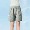 thumbnail image 1 of MKOSPLRT 5-15 Years Quick Drying Shorts for Children Elastic Waist Running Shorts Solid Color Baggy Cargo Shorts with Pokcet Activewear, 1 of 5