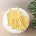 thumbnail image 1 of MKOSPLRT 9M-4Y Ribbed Knit Outfits for Toddler Newborn Intfant Summer Loungewear Sets Camisoles and Shorts Solid Color Comzy Sets Clearance Deal, 1 of 3
